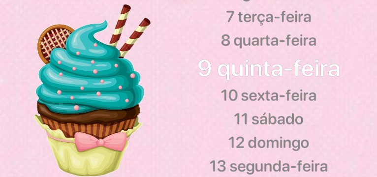 dia da semana cupcake 