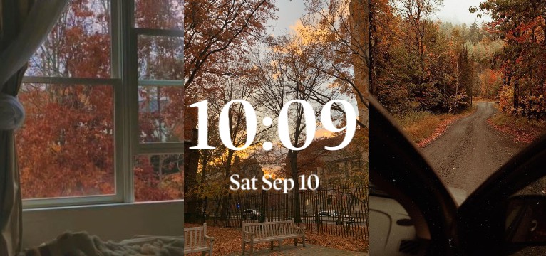 Fall home screen time and day widget