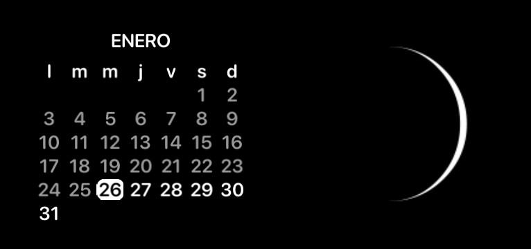 Calendar with moon