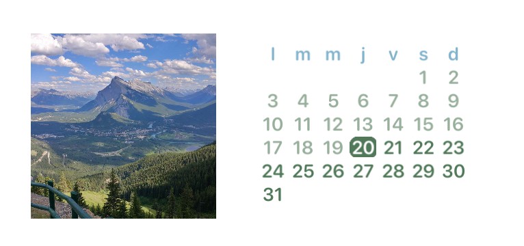 blue green calendar 