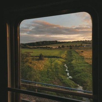 train window view field