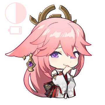 Yae Mikos Emote widget w/ moon and battery thing