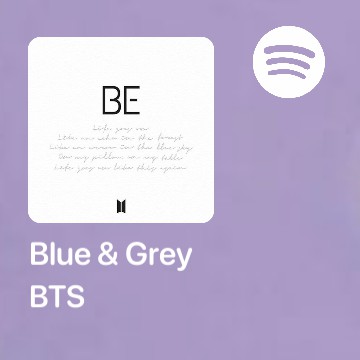 widget spotify lbum BE BTS purple