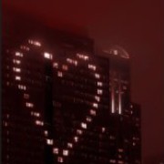 dark red blurry city