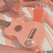 Peach vintage guitar