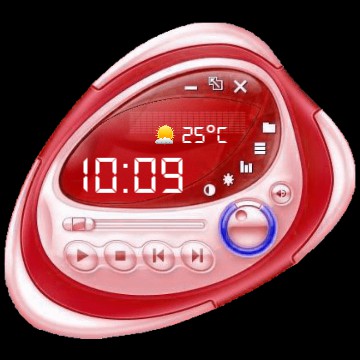 Frutiger Clock Energy Red