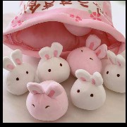 cute hat with bunnies