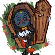 Clock Man & Casket