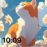 cat&flowers