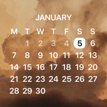 beige clouds calendar