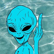 Middle finger blue