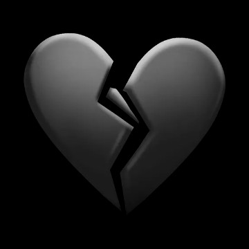 black broken heart