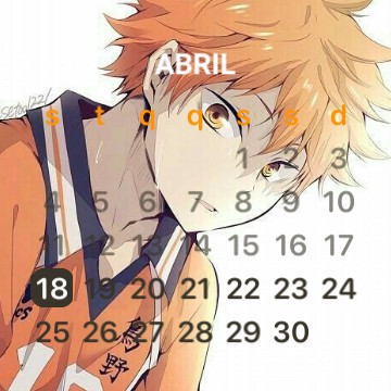 Hinata Shouyou calendar