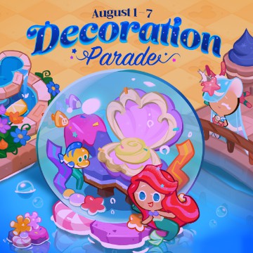 Ariel cookie with happy sea fairy with purple theme with wavy coral jely with decor with fountain