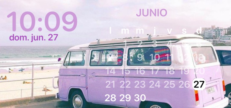 calendar purple beach