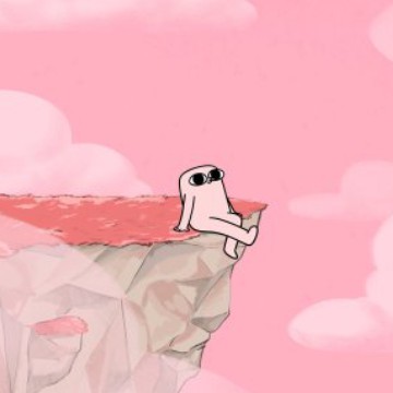 Random man on cliff