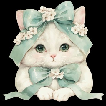 ribbon cat green