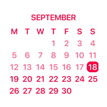 pink calender