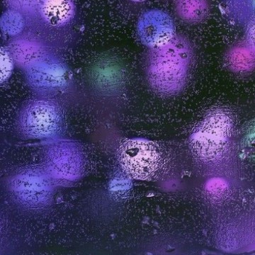 Purple Rainy Window 
