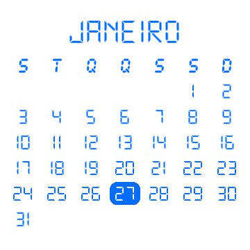 Small calendar black on white 