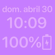 Data,hora e bateria roxa