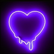 dark neon purple heart