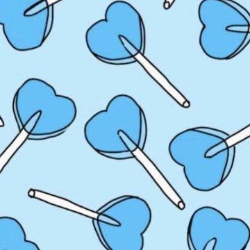 blue heart lollipop