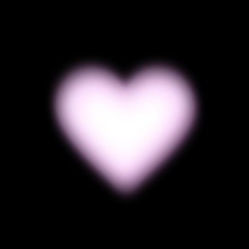 pink heart in black