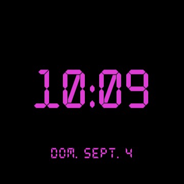 Time/day black neon pink widget