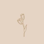 beige flower line