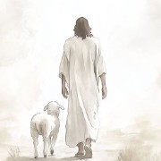 jesus with a lamb white