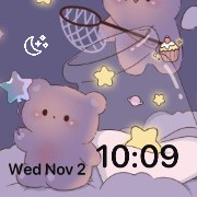 purple cute bear widget 