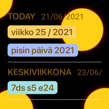 Sun themed agenda