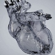 white glass heart
