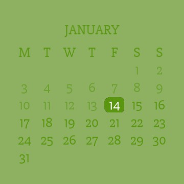 pastel green calendar