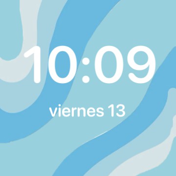 Clock and date blue widget