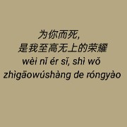to die for you is my greatest honor