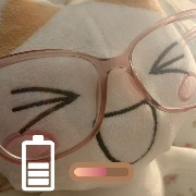 cat plushie with glasses pink