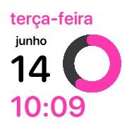 Battery + date + time PINK 