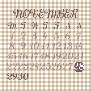 Brown Gingham Calender 