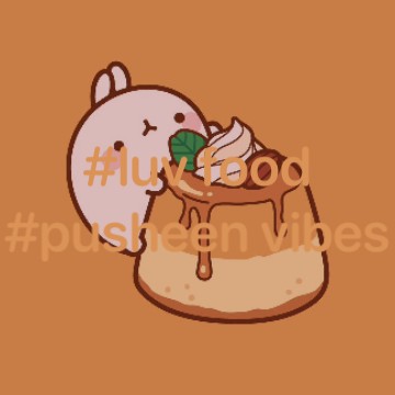 cute Pusheen widget luv food vibes