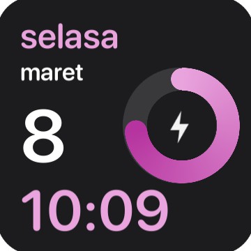 Battery + date + time BLUE Copy