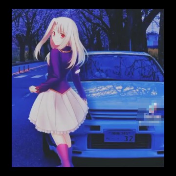 blue anime cars