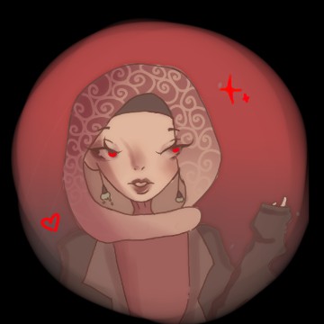 XEEREAL - original drawing, red muslimah