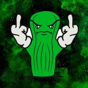 Middle finger green