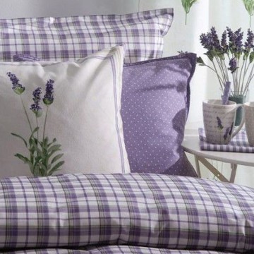 purple bed & flowers