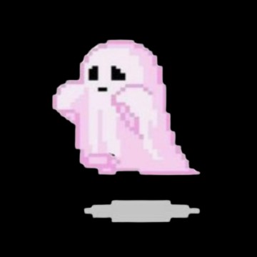 transparent cute ghost pink