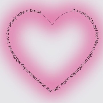 pink heart with line