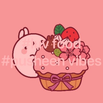 cute Pusheen widget luv food vibes