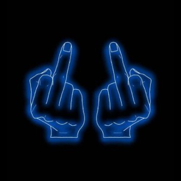 neon middle finger salute Copy